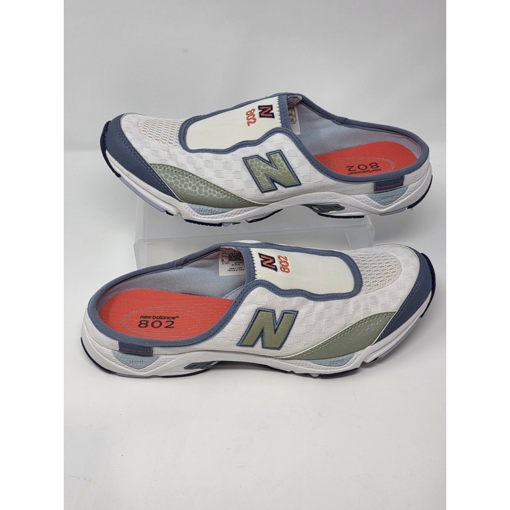 New Balance 802 Mule WA802NB Women's 11 D Wide White Blue ABZORB Slip On Walking